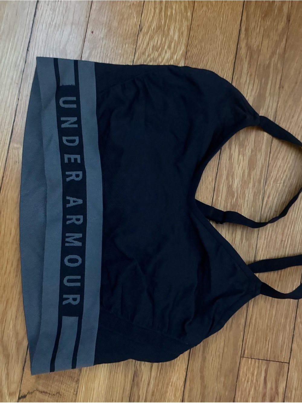 Under Armour Black Sports Bra with Gray Branded Band